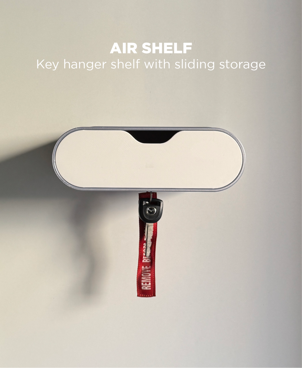 Air Shelf - Key Hanger Shelf With Sliding Storage