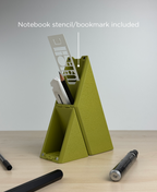 Angled - Pen Case With Stencil, Bookmark, And Phone Stand