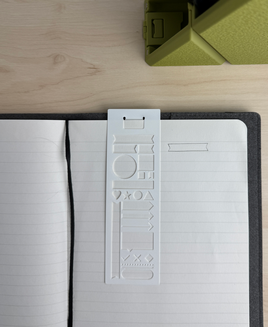Angled - Pen Case With Stencil, Bookmark, And Phone Stand