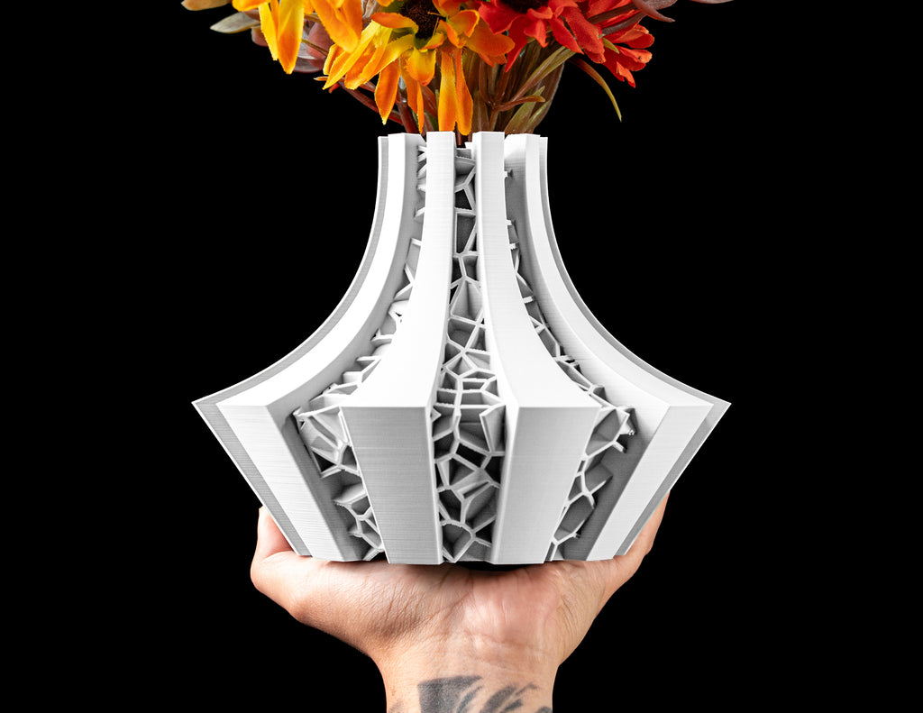 Geometric Ridged Flower Vase