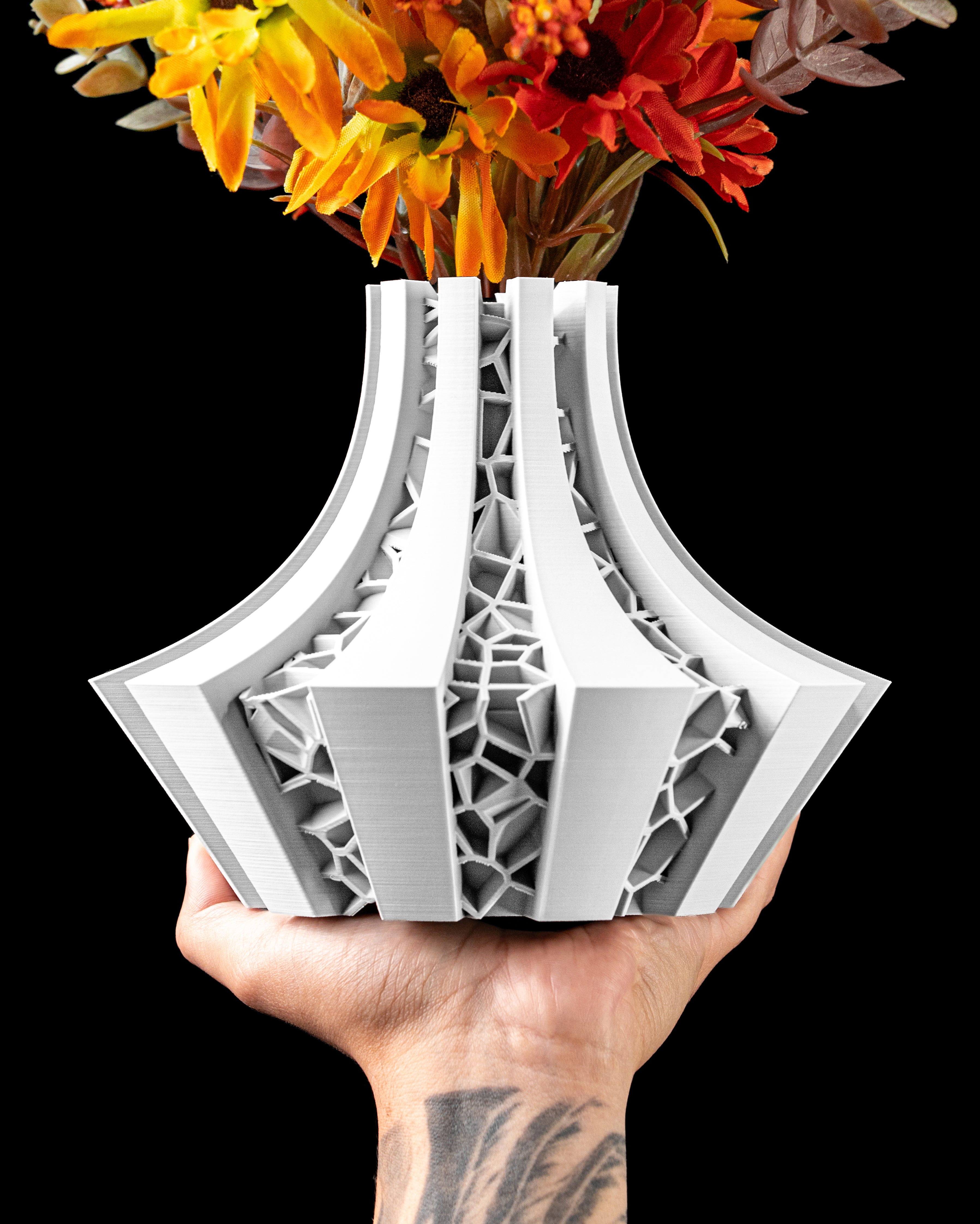 Geometric Ridged Flower Vase