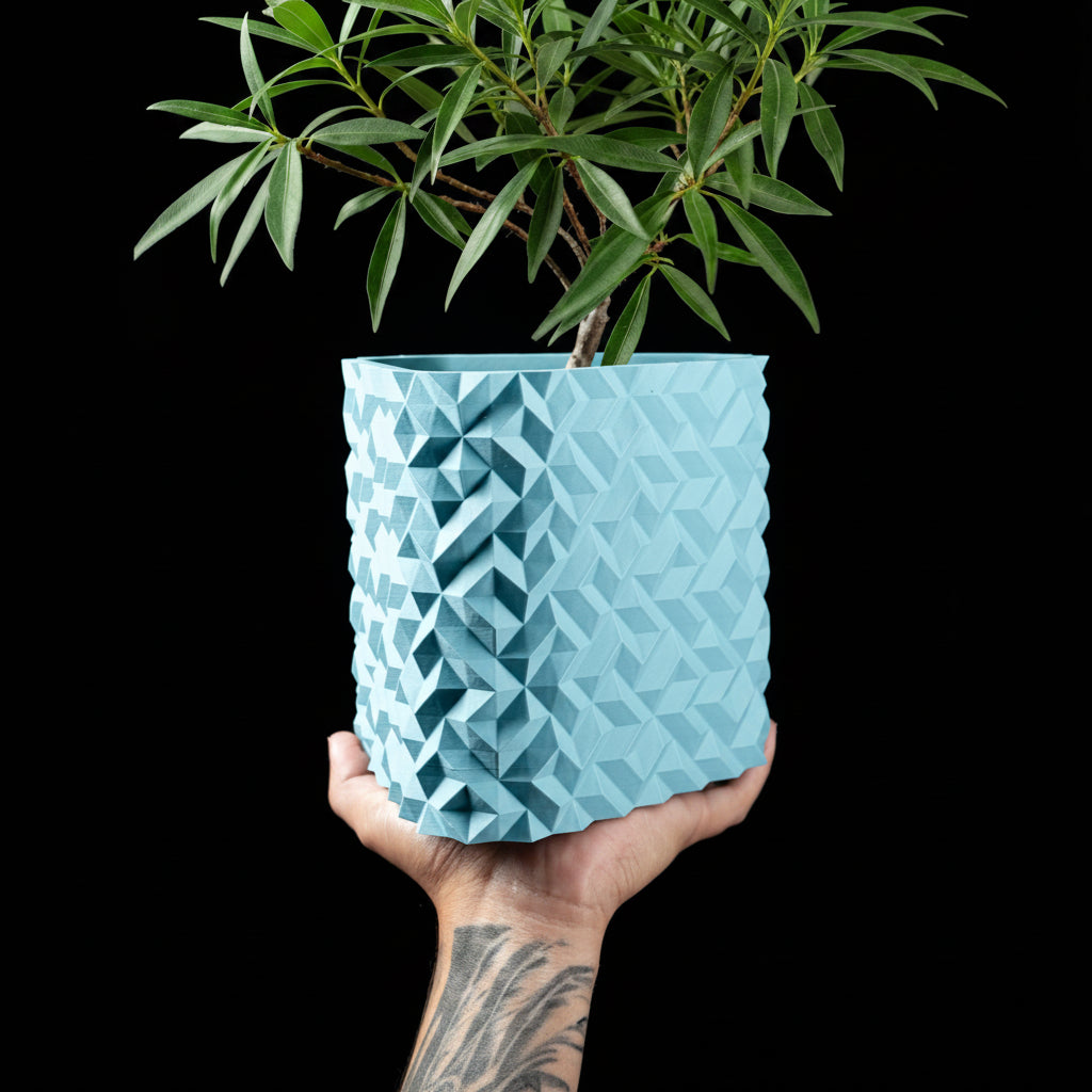 Geometric Triangle Pot